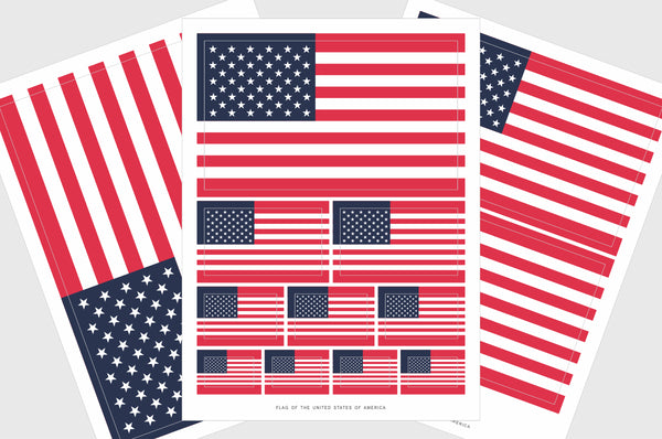 United States of America Flag Sticker, Weatherproof Vinyl, USA Flag Stickers