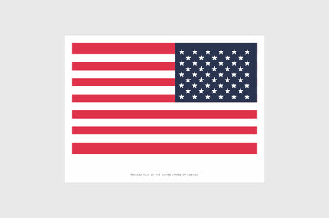 United States of America Opposing Flag Sticker, Weatherproof Vinyl, USA Flag Stickers