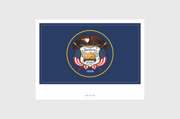 Utah Flag Sticker, Weatherproof Vinyl Utah Flag Stickers