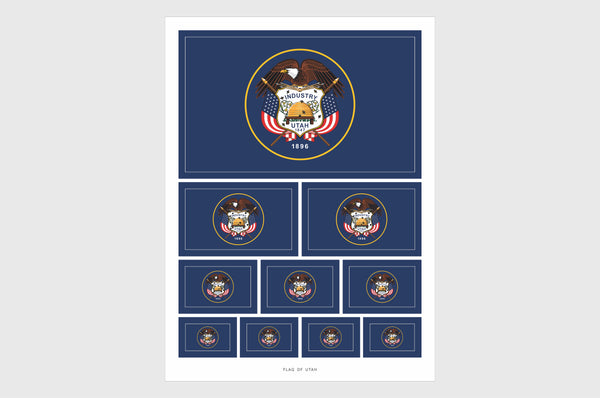 Utah Flag Sticker, Weatherproof Vinyl Utah Flag Stickers