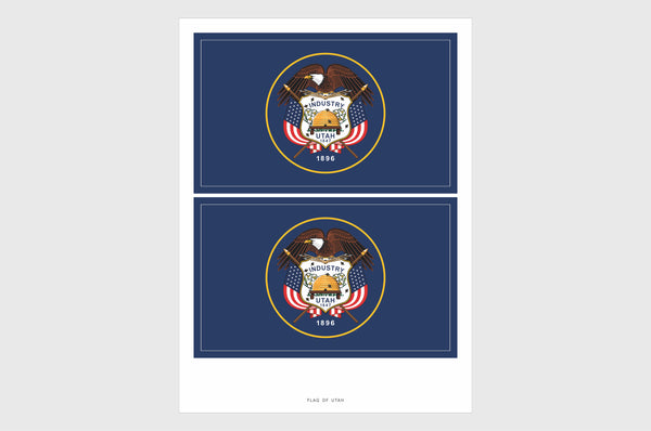 Utah Flag Sticker, Weatherproof Vinyl Utah Flag Stickers
