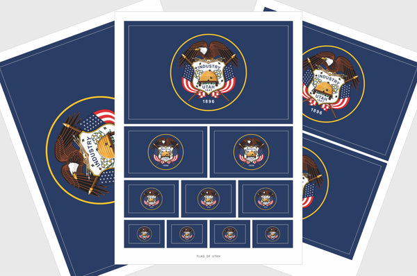 Utah Flag Sticker, Weatherproof Vinyl Utah Flag Stickers