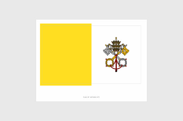 Vatican Flag Sticker, Weatherproof Vinyl Vatican Flag Stickers
