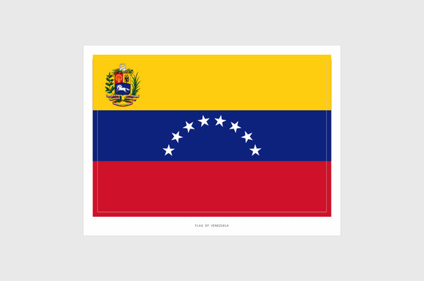 Venezuela Flag Sticker, Weatherproof Vinyl Venezuelan Flag Stickers
