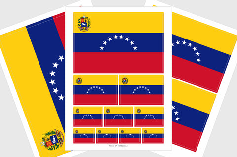 Venezuela Flag Sticker, Weatherproof Vinyl Venezuelan Flag Stickers