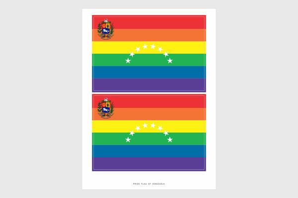 Venezuela LGBT Pride Flag Sticker, Weatherproof Vinyl Venezuelan LGBT Pride Flag Stickers