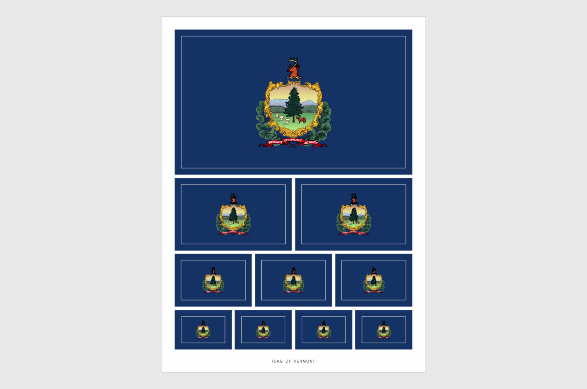 Vermont Flag Sticker, Weatherproof Vinyl Vermont Flag Stickers