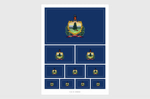 Vermont Flag Sticker, Weatherproof Vinyl Vermont Flag Stickers