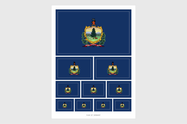 Vermont Flag Sticker, Weatherproof Vinyl Vermont Flag Stickers