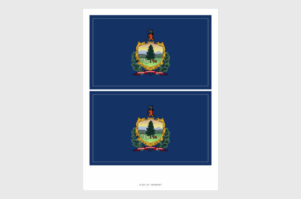 Vermont Flag Sticker, Weatherproof Vinyl Vermont Flag Stickers