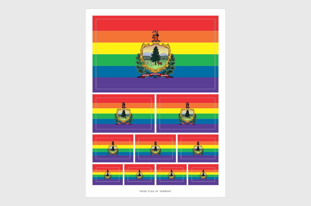 Vermont LGBTQ Pride Flag Stickers