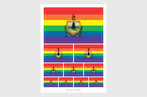 Vermont LGBTQ Pride Flag Stickers