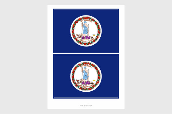 Virginia Flag Sticker, Weatherproof Vinyl Virginia Flag Stickers