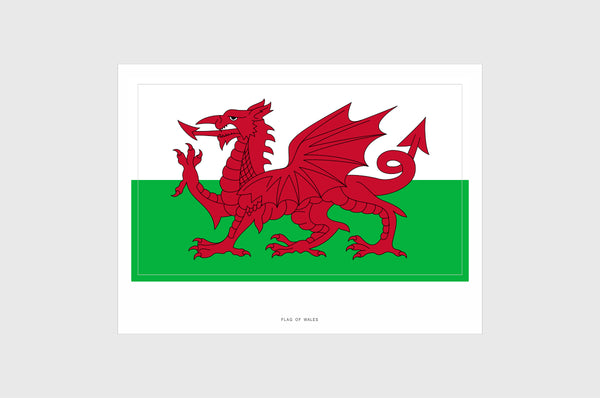 Wales Flag Sticker, Weatherproof Vinyl Welsh Flag Stickers
