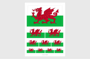 Wales Flag Sticker, Weatherproof Vinyl Welsh Flag Stickers