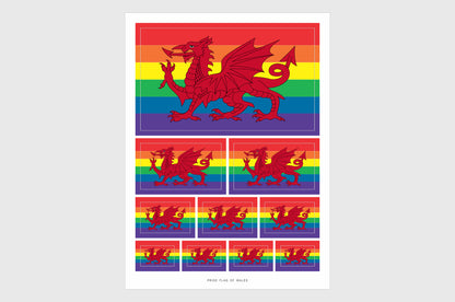 Wales, Welsh LGBTQ Pride Flag Stickers