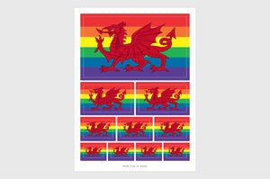 Wales LGBTQ Pride Flag Stickers, Weatherproof Vinyl Pride Flag Stickers