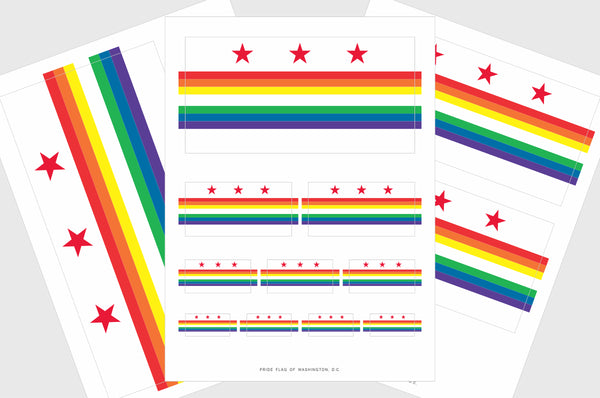 Washington DC LGBTQ Pride Flag Stickers