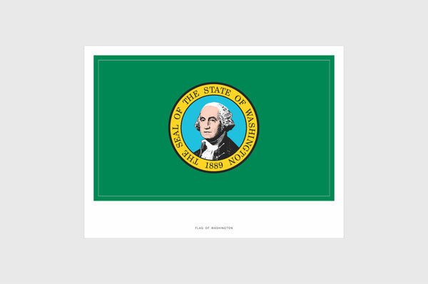 Washington Flag Sticker, Weatherproof Vinyl Washington Flag Stickers