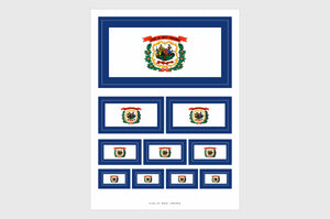 West Virginia Flag Sticker, Weatherproof Vinyl West Virginia Flag Stickers