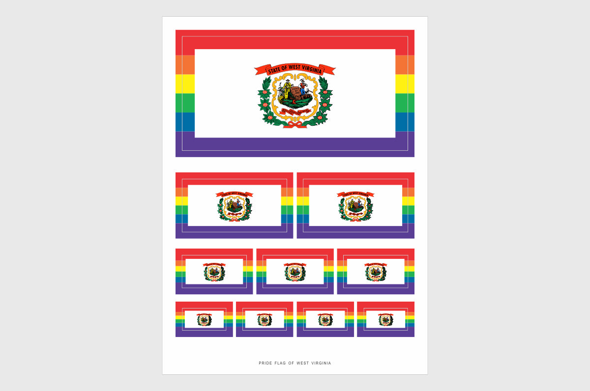 West Virginia LGBTQ Pride Flag Stickers