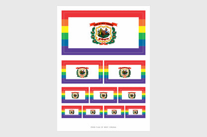 West Virginia LGBTQ Pride Flag Stickers