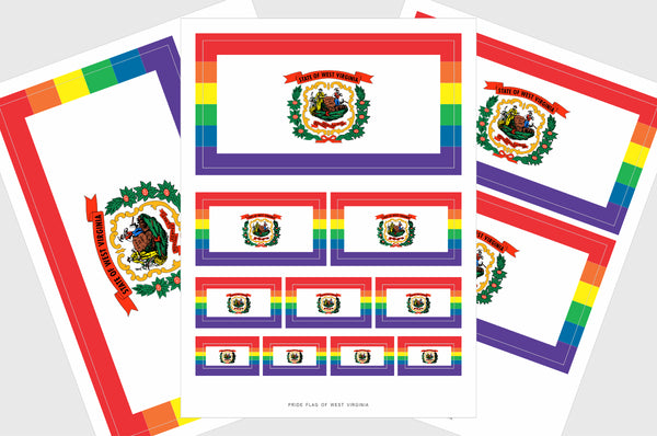 West Virginia LGBTQ Pride Flag Stickers