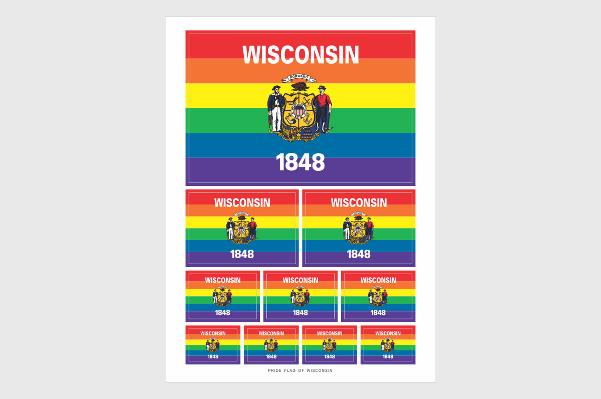 Wisconsin LGBTQ Pride Flag Stickers