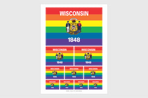 Wisconsin LGBTQ Pride Flag Stickers