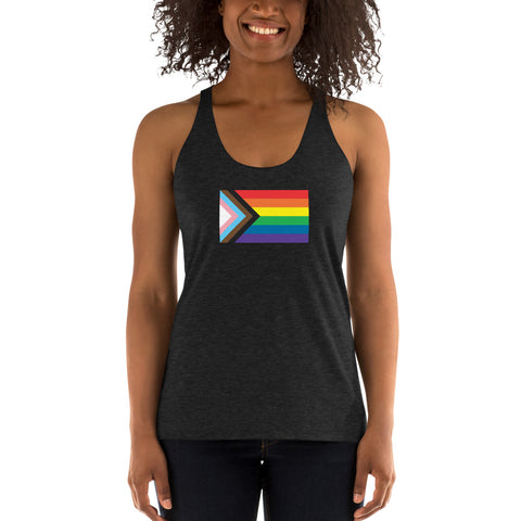 Progress Pride Flag Women's Racerback Tank Tee
