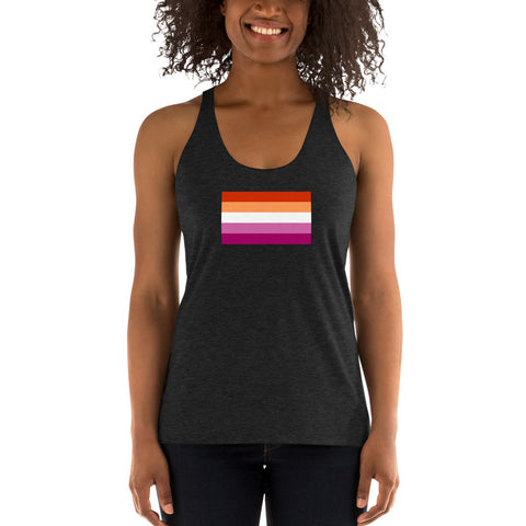 Sunset Lesbian Pride Flag (2019) Women's Racerback Tank