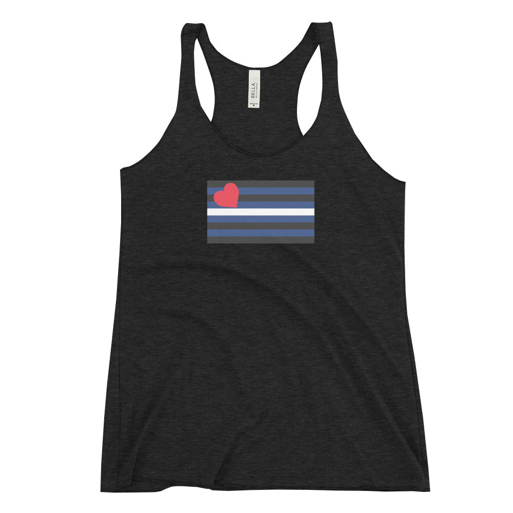 Leather Pride Flag Women's Racerback Tank Top.
