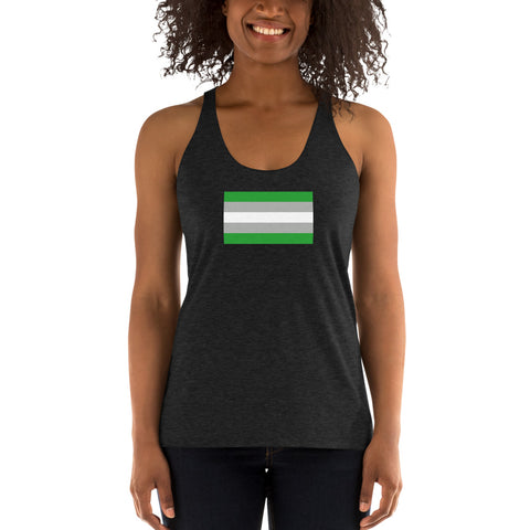 Gray Romantic Flag Women's Racerback Tank