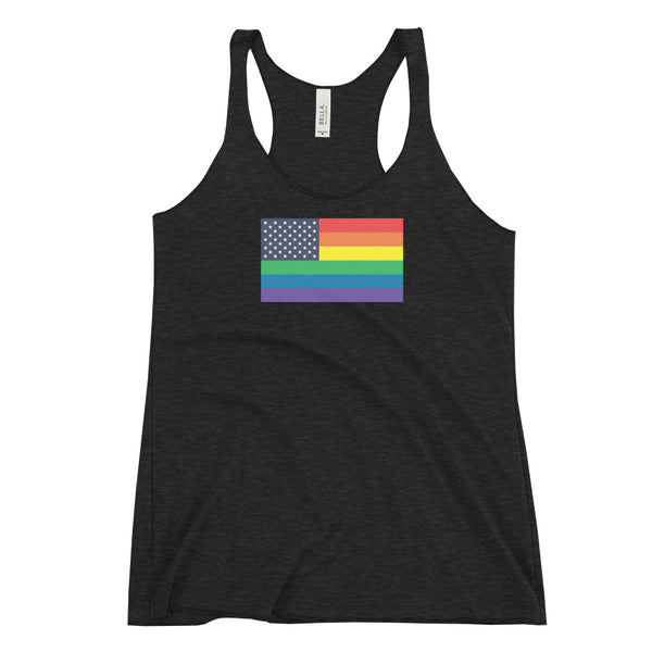 United States LGBT Pride Flag Women's Racerback Tank