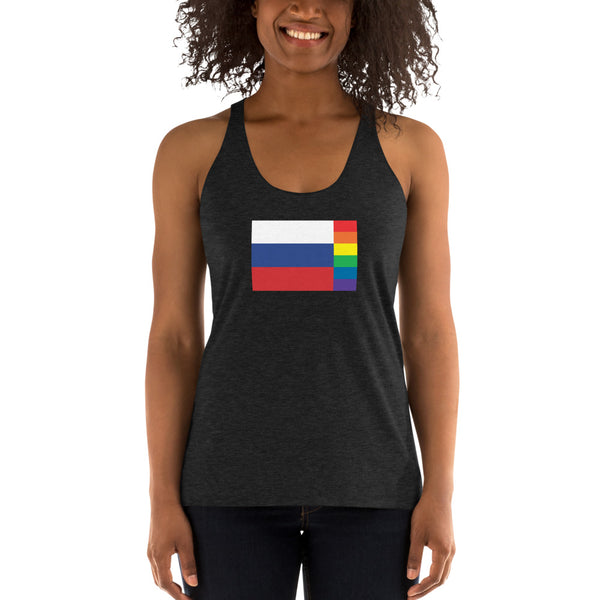 Russia LGBT Pride Flag Women's Racerback Tank