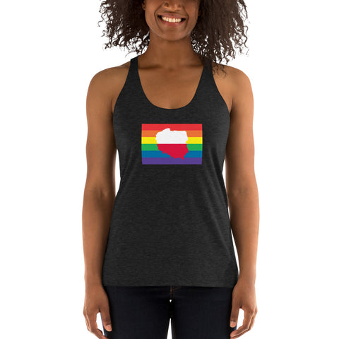 Poland LGBT Pride Flag Women's Racerback Tank