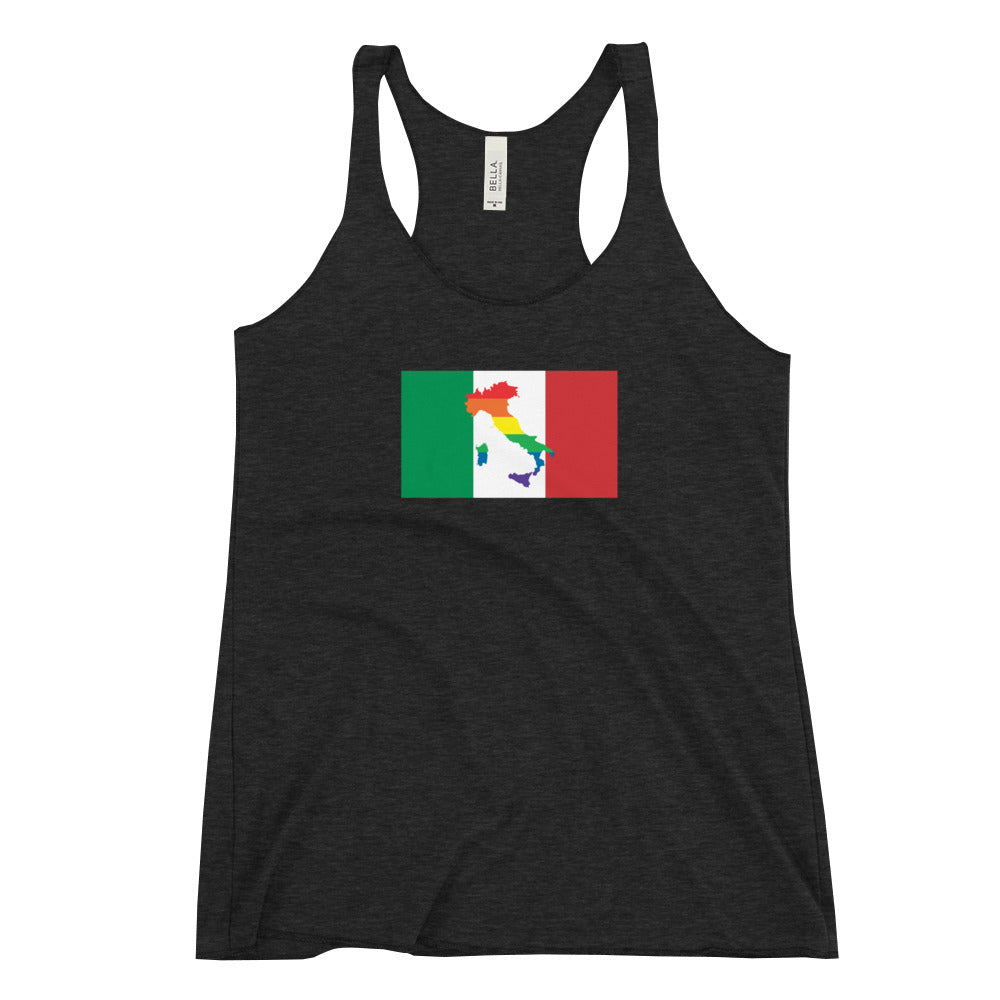 Italy LGBT Pride Flag Women's Racerback Tank