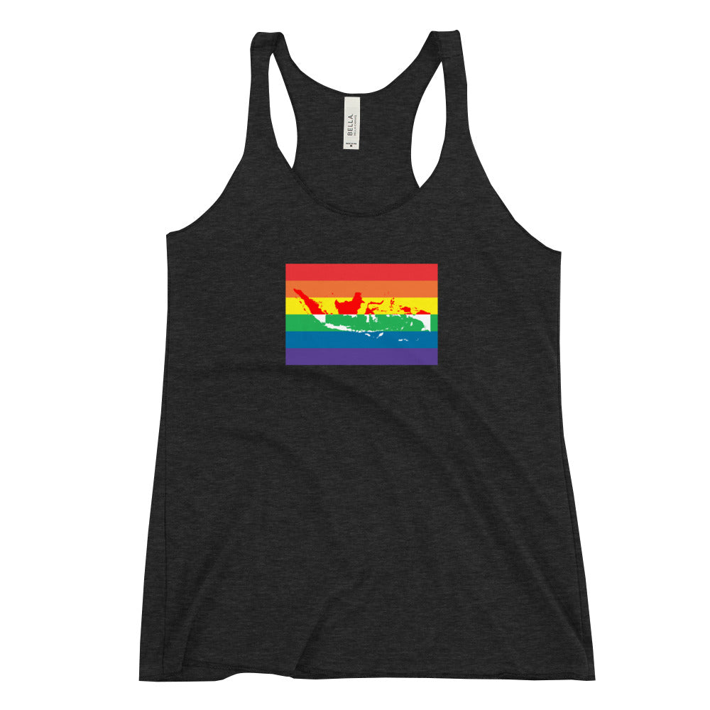 Indonesia LGBT Pride Flag Women's Racerback Tank