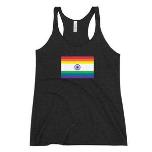 India LGBT Pride Flag Women's Racerback Tank