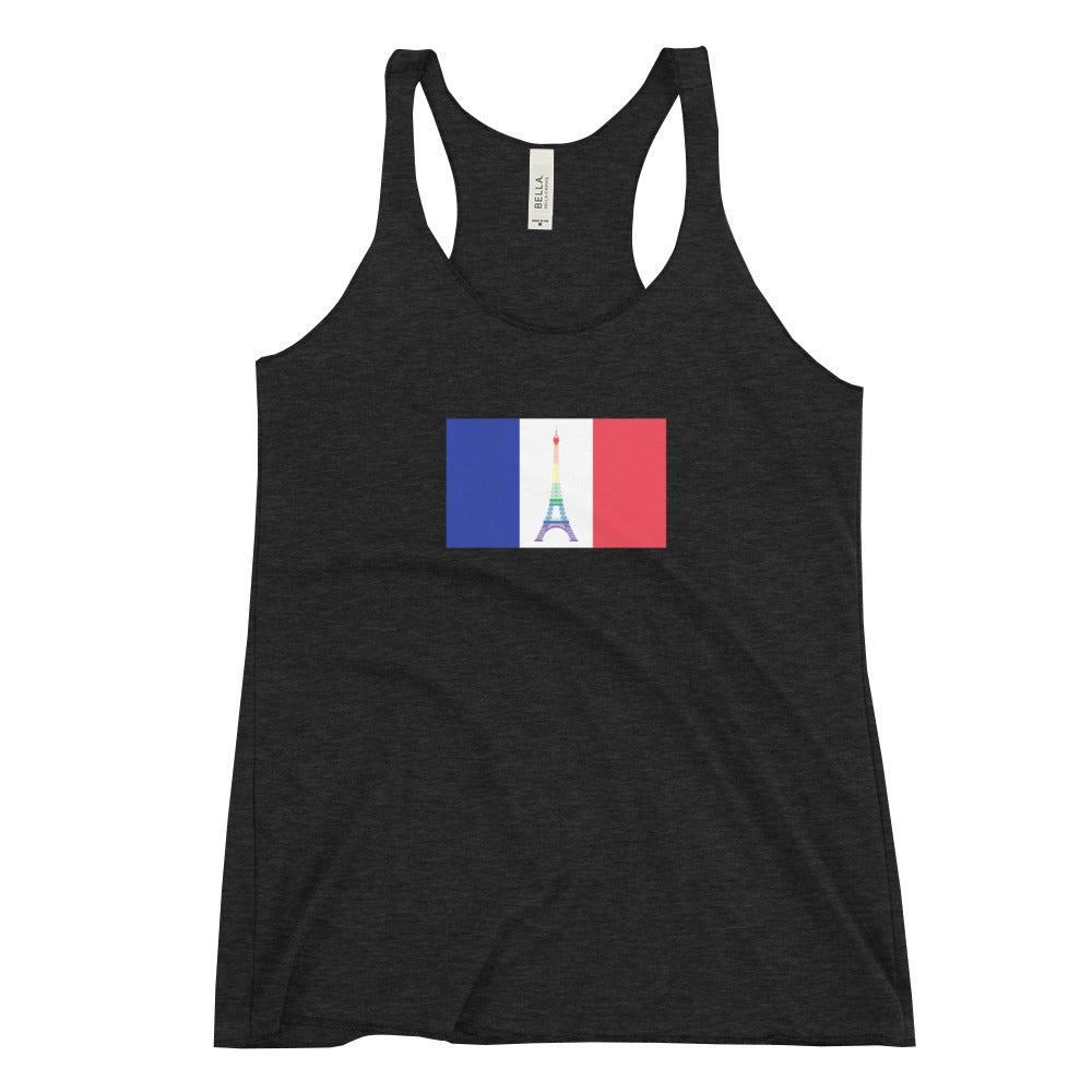 France LGBT Pride Flag Women's Racerback Tank
