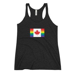 Canada LGBT Pride Flag Women's Racerback Tank