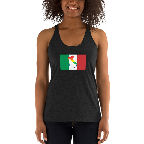 Italy LGBT Pride Flag Women's Racerback Tank