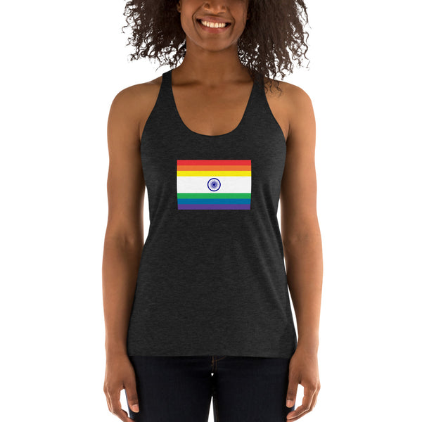India LGBT Pride Flag Women's Racerback Tank
