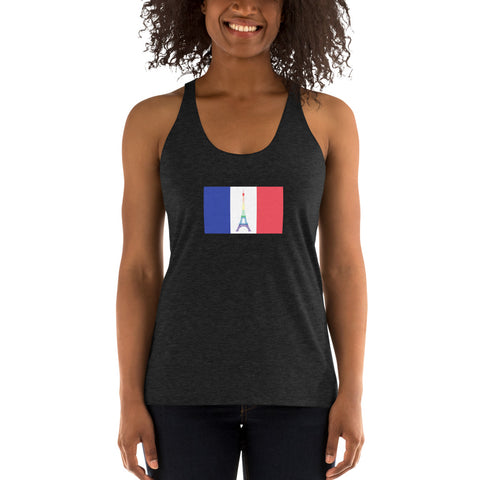 France LGBT Pride Flag Women's Racerback Tank