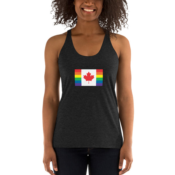 Canada LGBT Pride Flag Women's Racerback Tank