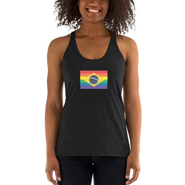 Brazil LGBT Pride Flag Women's Racerback Tank