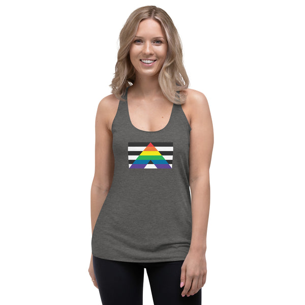 Straight Ally Flag Women's Racerback Tank