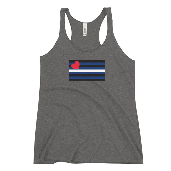 Leather Pride Flag Women's Racerback Tank Top.