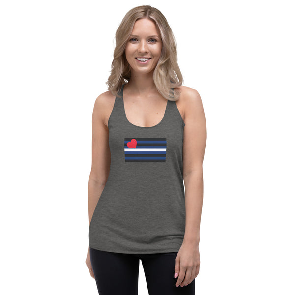 Leather Pride Flag Women's Racerback Tank Top.