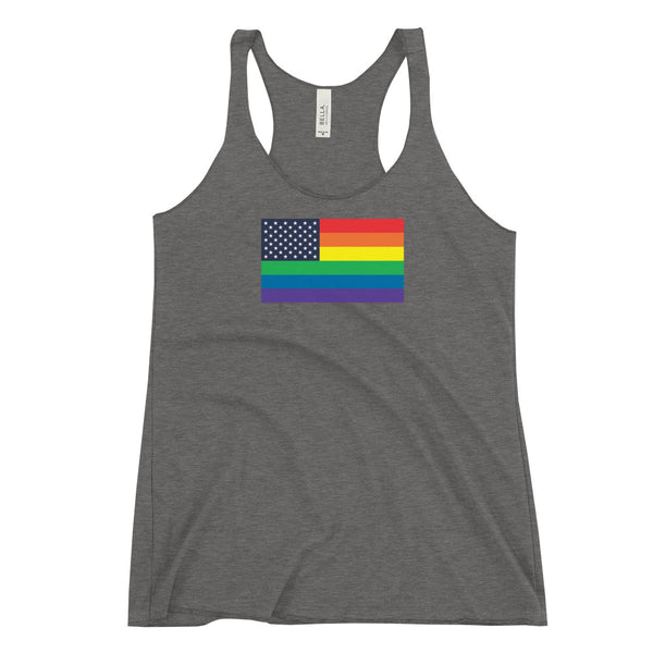 United States LGBT Pride Flag Women's Racerback Tank